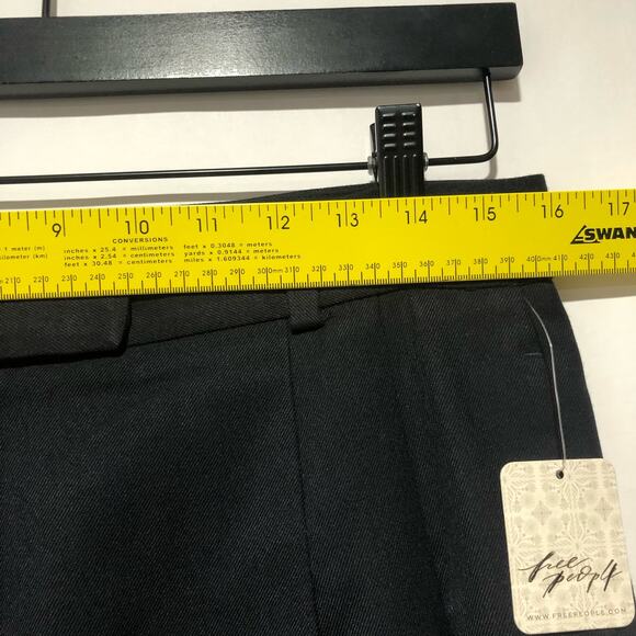 Free People Women's Pleated Wide Leg Dress Pants Black Size 32x27 NWT - Picture 9 of 9